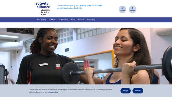 Screenshot of the English Federation Of Disability Sport website
