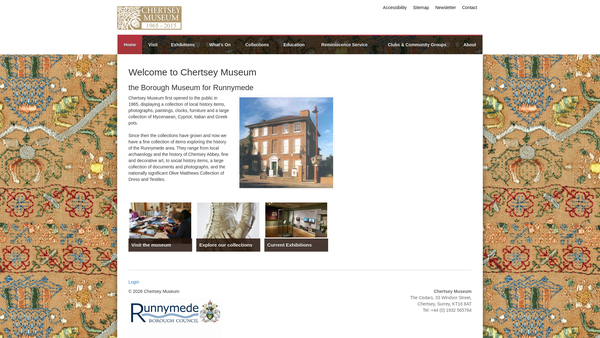 Screenshot of the The Friends Of Chertsey Museum website