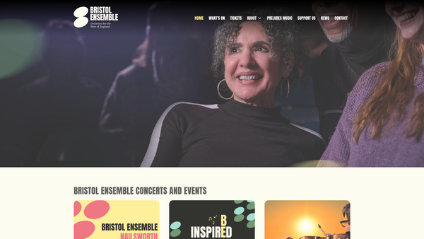 Screenshot of the The Bristol Ensemble Ltd website