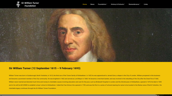 Screenshot of the The Sir William Turner Foundation website