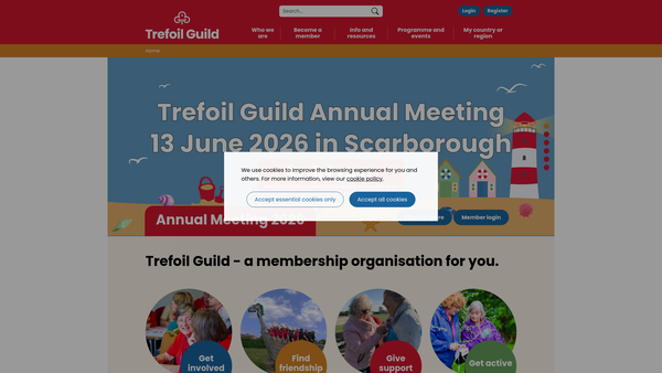 Screenshot of the The Trefoil Guild website