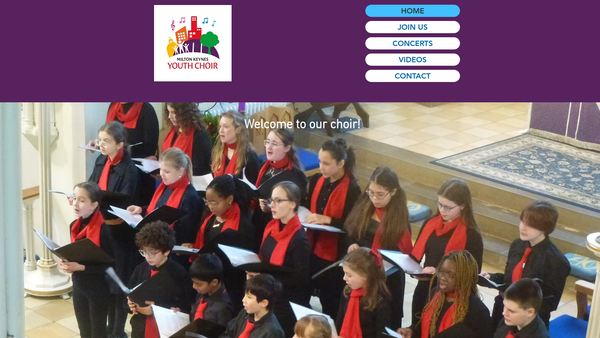 Screenshot of the Milton Keynes Youth Choir website