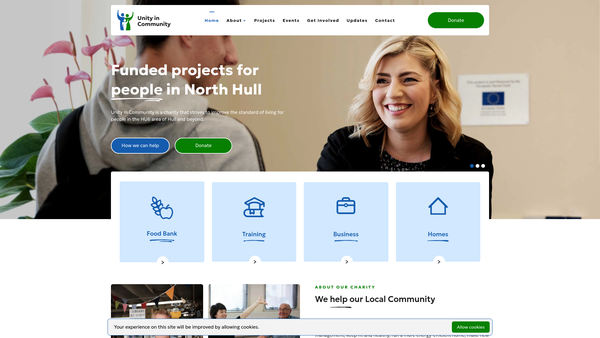 Screenshot of the Northern Hull Community Development Limited website