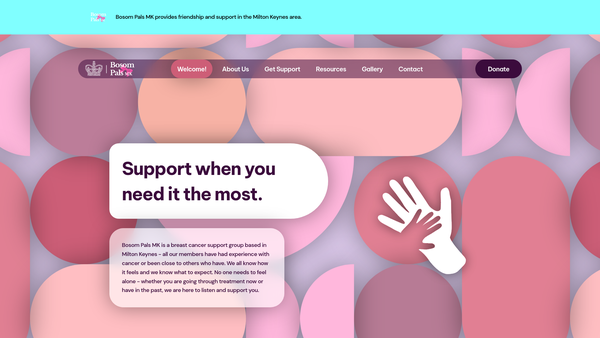Screenshot of the Bosom Pals MK website