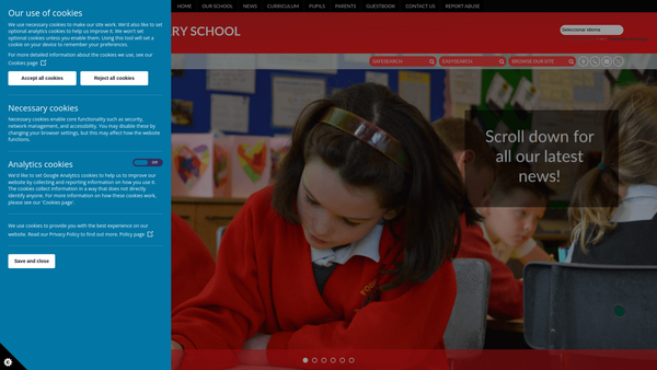 Screenshot of the Four Oaks Primary School Parent Teacher and Friends Association website