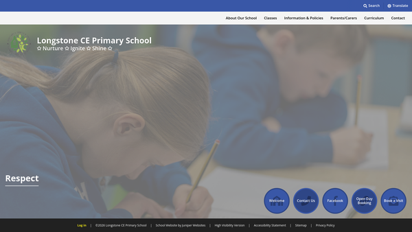 Screenshot of the Friends Of Longstone School website