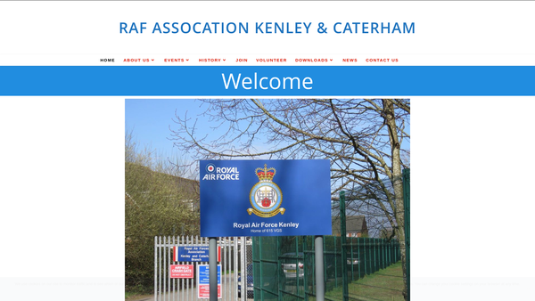 Screenshot of the Royal Air Forces Association Kenley And Caterham Branch No.661 website