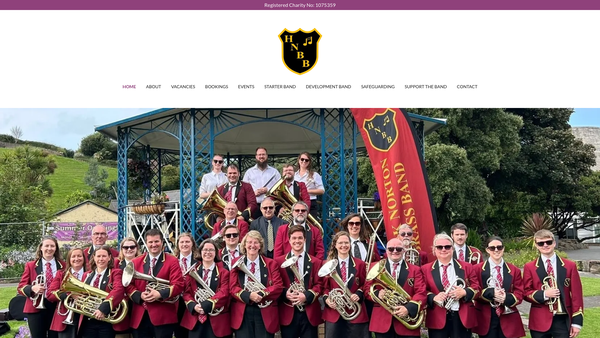 Screenshot of the The Hook Norton Brass Band website
