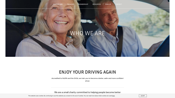 Screenshot of the The Sussex Group Of The Rospa Advanced Drivers' Association. website
