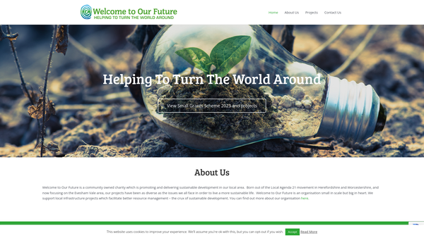 Screenshot of the Welcome To Our Future ( Local Agenda 21 ) website