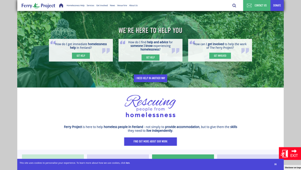 Screenshot of the The Ferry Project website
