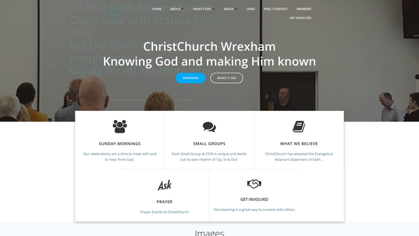 Screenshot of the Christchurch Wrexham Trust website
