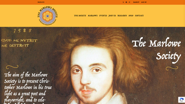 Screenshot of the The Marlowe Society website