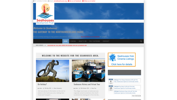 Screenshot of the Seahouses Development Trust website