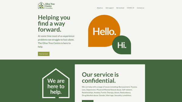 Screenshot of the The Olive Tree Centre Trust (South East) website