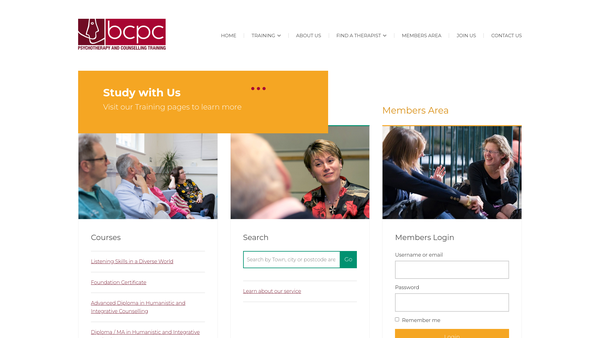 Screenshot of the Bcpc website