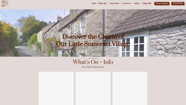 Screenshot of the Great Elm Village Hall Management Committee website
