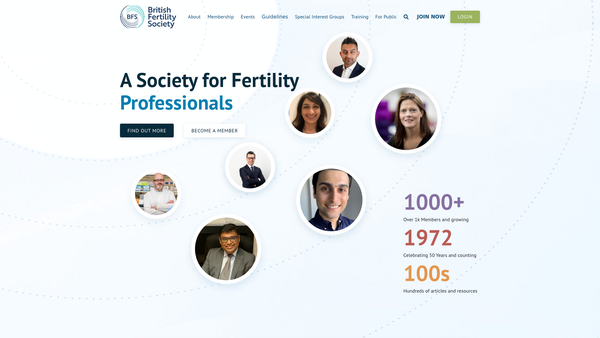 Screenshot of the The British Fertility Society website