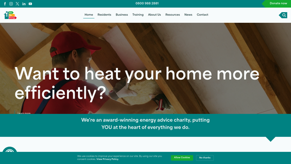 Screenshot of the Act On Energy website