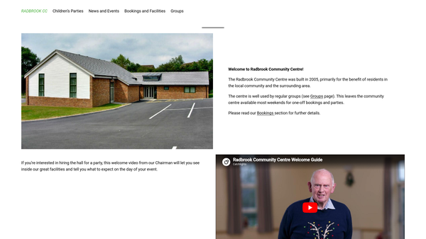 Screenshot of the Radbrook Community Association website