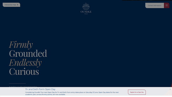 Screenshot of the The Oundle School Foundation website