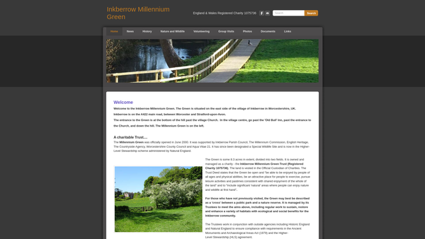 Screenshot of the Inkberrow Millennium Green Trust website