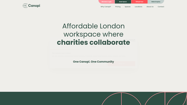 Screenshot of the Canopi Foundation website