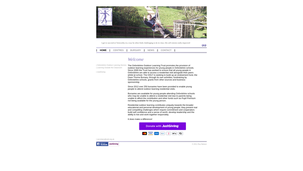 Screenshot of the Oxfordshire Outdoor Learning Trust website