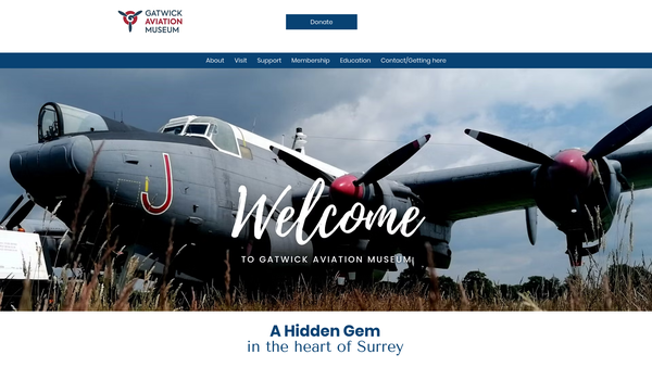 Screenshot of the Gatwick Aviation Museum website