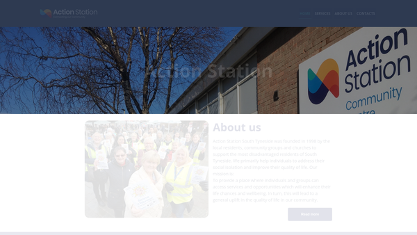 Screenshot of the Action Station South Tyneside Limited website