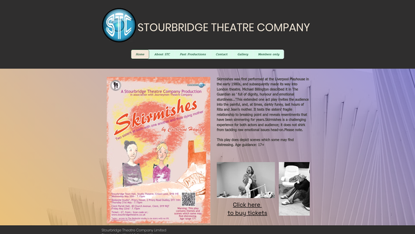 Screenshot of the Stourbridge Theatre Company Limited website