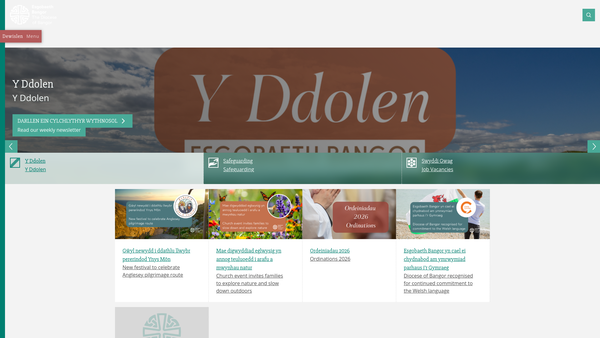 Screenshot of the Bangor Diocesan Board Of Finance Bwrdd Cyllid Esgobaeth Bangor website