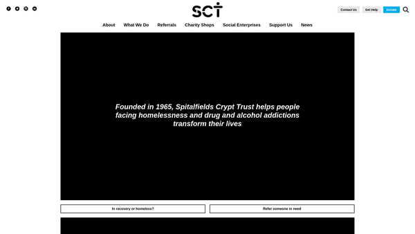 Screenshot of the Spitalfields Crypt Trust website
