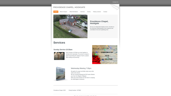 Screenshot of the Providence Chapel Hookgate website
