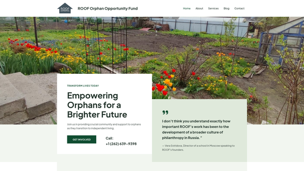 Screenshot of the Fr. Pavel Adelgeim Centre for Post-Orphanage Support website