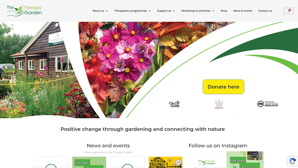 Screenshot of the Normandy Community Therapy Garden website