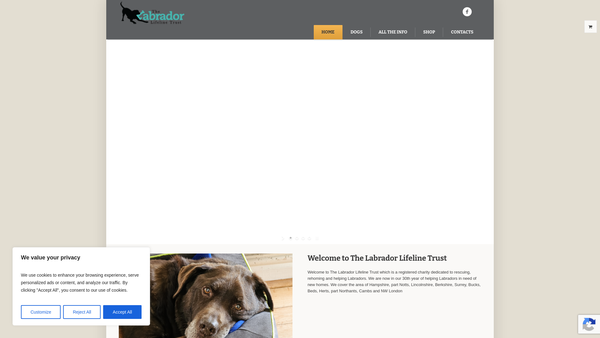 Screenshot of the Labrador Lifeline Trust website