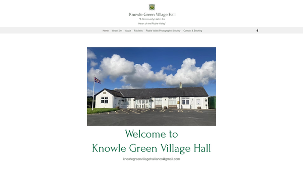 Screenshot of the Knowle Green Village Hall website
