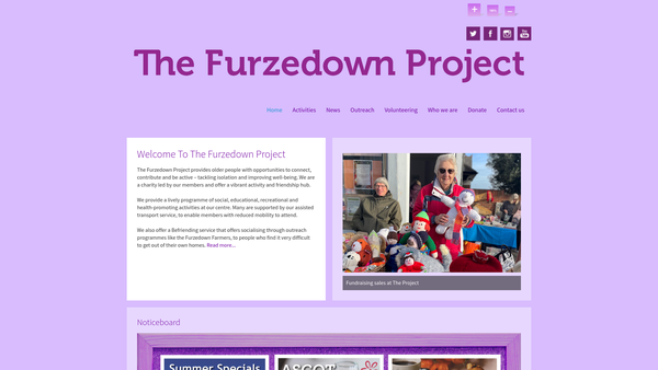 Screenshot of the The Furzedown Project website