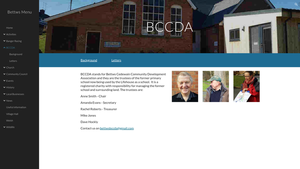 Screenshot of the Betws Cedewain Educational And Community Trust website