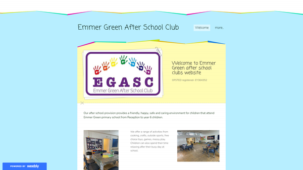 Screenshot of the Emmer Green After School Club website