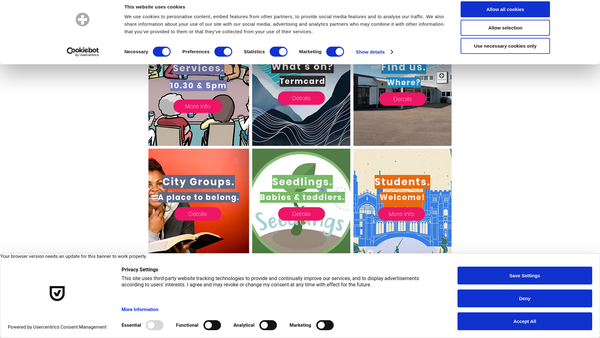 Screenshot of the City Church ( Cambridge ) website