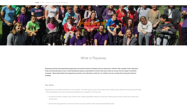 Screenshot of the Playaway website