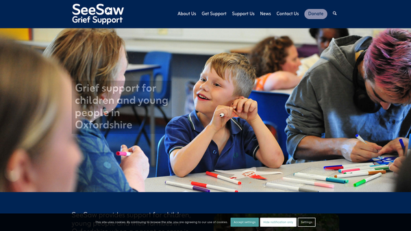 Screenshot of the Seesaw website
