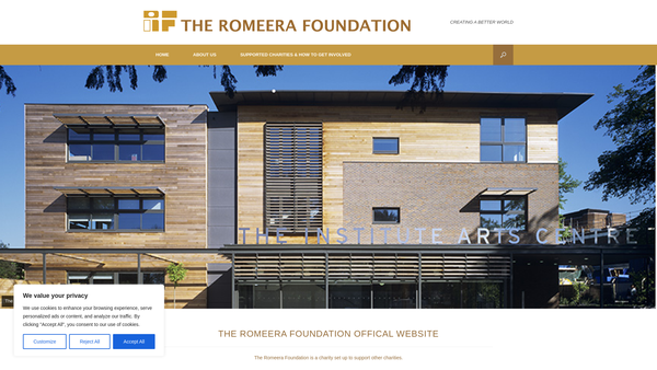 Screenshot of the The Romeera Foundation website