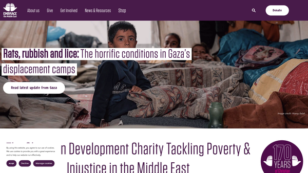 Screenshot of the Embrace The Middle East website
