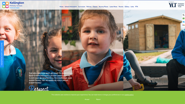 Screenshot of the Kellington Primary School Fund website