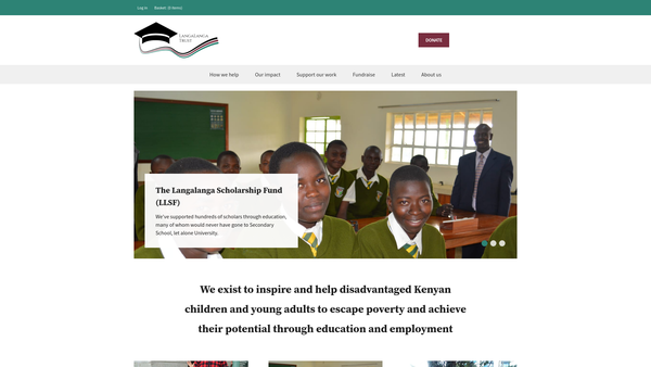 Screenshot of the Langalanga Trust website
