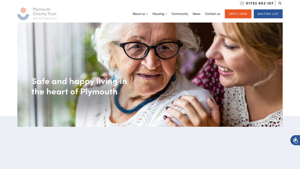 Screenshot of the Plymouth Charity Trust website