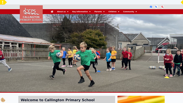Screenshot of the Callington Primary School Parents And Staff Association website